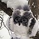 Игрушки из натурального меха. Ушастый Совенок серый. Сова Тедди, Тедди Зверята, Москва,  Фото №1