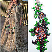 Материалы для творчества handmade. Livemaster - original item Floral applique embroidered on lace, handmade. Handmade.
