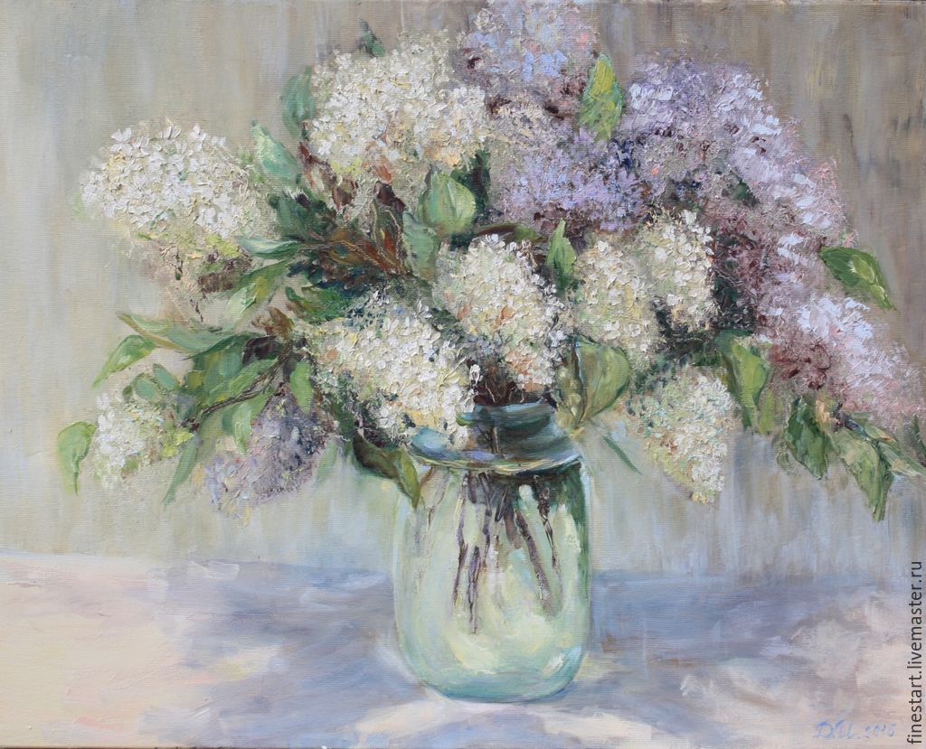Oil painting oil Painting, the siren oil Painting a bouquet of Lilacs Paintings as a gift to Buy oil painting
