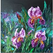 Картины и панно handmade. Livemaster - original item Oil painting of Irises! flowers. Handmade.