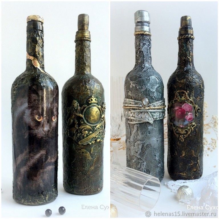 Декорирование винных бутылок