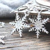 Украшения handmade. Livemaster - original item Earrings Snowflakes on English locks silver winter beautiful light. Handmade.