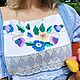 Льняное платье с винтажной вышивкой "Виолетта". Платья. АВТОРСКАЯ ОДЕЖДА и ТЕКСТИЛЬ -Евгении Рябцевой / 'ГНЁЗДЫШКО' (evgenialinen). Ярмарка Мастеров.  Фото №4