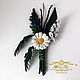 Wildflowers leather brooch 'Daisy, Lily of the valley, Thistle'. Brooches. JewelrLy. Online shopping on My Livemaster.  Фото №2