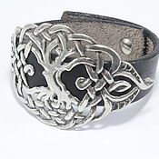Украшения handmade. Livemaster - original item Bracelet Tree of Life Leather 925 Sterling Silver APS0005. Handmade.