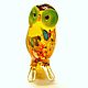 Interior sculpture of colored glass Owl Honey Toffee, Figurines, Moscow,  Фото №1