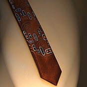 Аксессуары handmade. Livemaster - original item Coffee Klimt narrow Tie. Original painting.. Handmade.