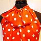Blouse White dots on a red 40R.,42p.,44r.,46.,48r,.50p. Blouses. ERIO SHOP. Online shopping on My Livemaster.  Фото №2