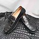 Moccasins men's crocodile leather, black color. Moccasins. SHOES&BAGS. My Livemaster. Фото №6
