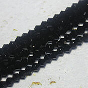 Материалы для творчества handmade. Livemaster - original item Biconuses 3 mm 60 pcs on a string Black. Handmade.