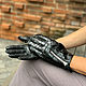 Order Women's crocodile leather gloves. exotiqpython. Livemaster. . Gloves Фото №3