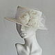 Шляпа "White roses" с шелковыми розами, Шляпы, Александров,  Фото №1