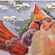 Картина с птицей "Кардинал" масло холст 25 на 25 см. Картины. Картины от Альбины. Интернет-магазин Ярмарка Мастеров.  Фото №2