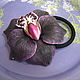 Зажим "Черная орхидея". Заколки. Анна Медведева. Ярмарка Мастеров.  Фото №4