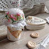 Для дома и интерьера handmade. Livemaster - original item Embroidered needle jar. Handmade.
