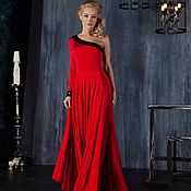 Одежда handmade. Livemaster - original item Evening dress one shoulder red floor-length dress. Handmade.