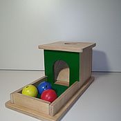 Куклы и игрушки handmade. Livemaster - original item A box with a slide and Montessori balls, a box of constancy. Handmade.