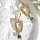 Серьги с изумрудным кварцем "Nefertiti". Серьги классические. Мастерская Арт-Бижу. Интернет-магазин Ярмарка Мастеров.  Фото №2