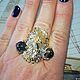 Order Raven ring with black opals. SELENA. Livemaster. . Rings Фото №3