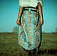 Long Blue Skirt with Ornaments «Blue Ice», Skirts, Moscow,  Фото №1