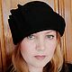 Women's black felt hat with retro brim, Hats1, Novosibirsk,  Фото №1