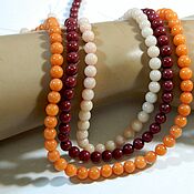 Материалы для творчества handmade. Livemaster - original item Jade beads 3 colors 6 mm.Leftovers! 1 thread. Handmade.