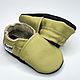 Soft sole baby shoes leather handmade infant gift kids olive ebooba, Footwear for childrens, Kharkiv,  Фото №1