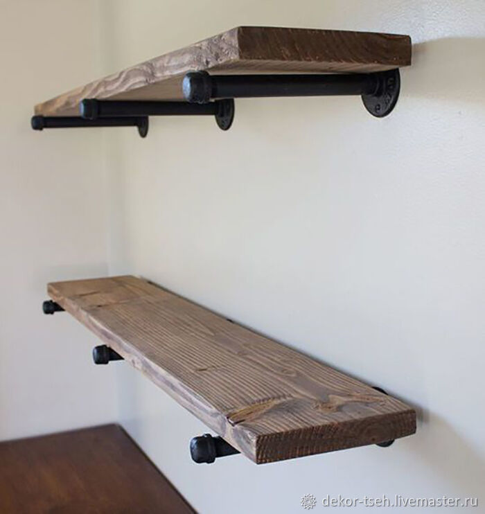 Wall Shelf Made Of Pipes In Loft Style, Are Wall Shelves In Style