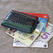 Сумки и аксессуары handmade. Livemaster - original item Cardholder-crocodile wallet for 4 cards and several bills.. Handmade.