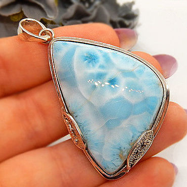 Украшения ручной работы. Ярмарка Мастеров - ручная работа Кулон "BLUE SKY", ларимар.. Handmade.