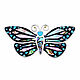 Brooch BUTTERFLY. Turquoise and mother of pearl. The author's work, Brooches, Moscow,  Фото №1