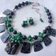 2niti NECKLACE EARRINGS green AGATE, LARVIKITE (FACETED) beads. Jewelry Sets. Dorida's Gems (Dorida-s-gems). My Livemaster. Фото №5