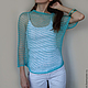 To better visualize the model, click on the photo CUTE-KNIT NAT Onipchenko Fair masters to Buy asymmetrical mesh turquoise
