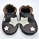 Dark brown Baby Shoes with Stars ,Baby Leather Slippers. Babys bootees. ebooba. Online shopping on My Livemaster.  Фото №2
