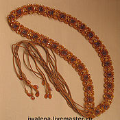 Комплект (ожерелье, серьги) "Циния" с жемчугом