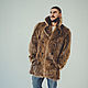 Mens beaver fur coat for winter brown, Mens outerwear, Moscow,  Фото №1