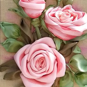 Вышивка лентами Lori Чайные розы Лн