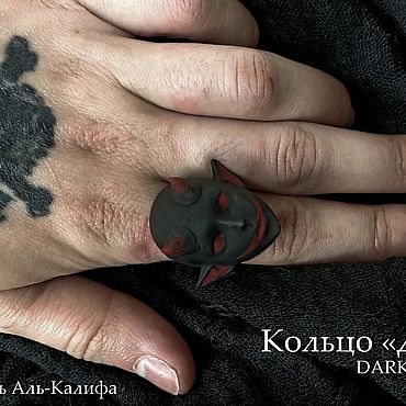 Украшения ручной работы. Ярмарка Мастеров - ручная работа Кольцо Демон, тьма, рогатый, чёрное, дьявол. Handmade.