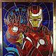 витражная картина "Iron Man". Витражи. Art Brothers. Интернет-магазин Ярмарка Мастеров.  Фото №2