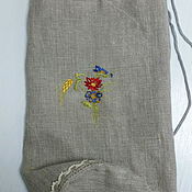 Для дома и интерьера handmade. Livemaster - original item A bag for bread, linen with embroidery. Handmade.
