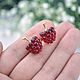 Crimson stud earrings (carnations), glossy. Stud earrings. ToutBerry. Online shopping on My Livemaster.  Фото №2
