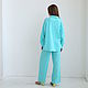 Summer blue Tiffany muslin suit, shirt, trousers cotton turquoise. Suits. mozaika-rus. My Livemaster. Фото №5