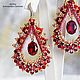 Серьги "Кесем  In Red". Серьги классические. Afalina - Александра Громова. Интернет-магазин Ярмарка Мастеров.  Фото №2