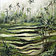 Bali rice fields Oil painting 30 x 40 cm palm trees, Pictures, Moscow,  Фото №1