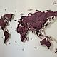 Карта мира из дерева в цвете бордо. Карты мира. HappyFox - карты мира и России. Интернет-магазин Ярмарка Мастеров.  Фото №2