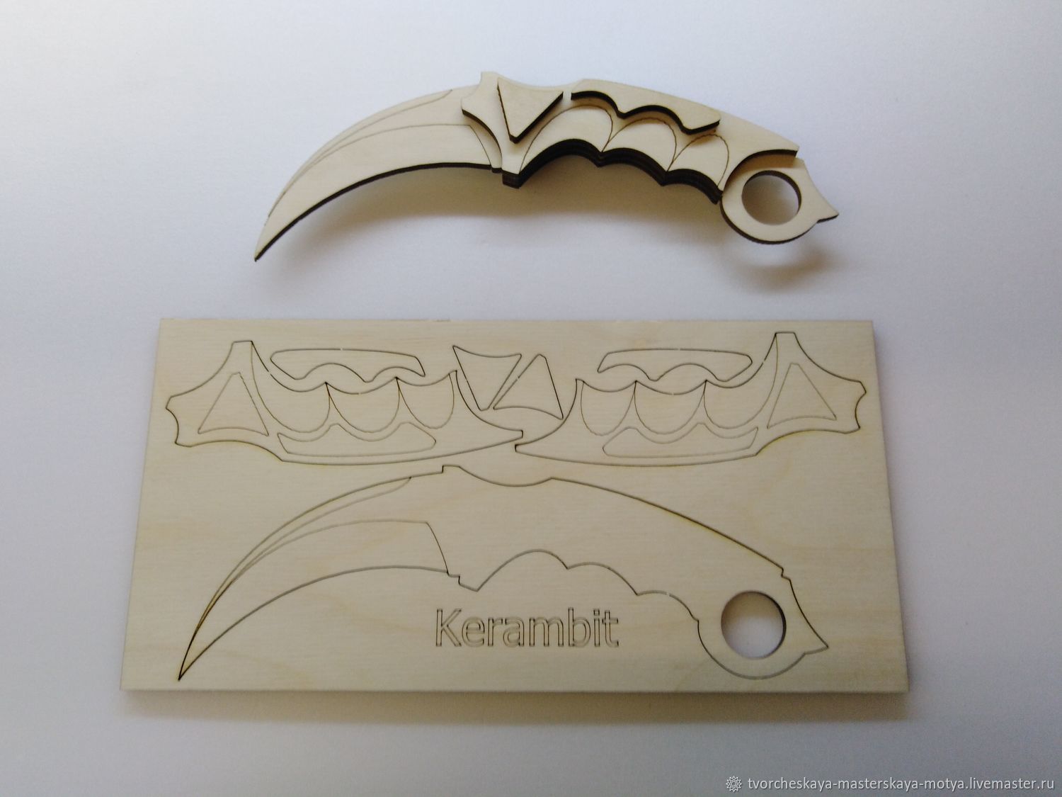 Нож керамбит из дерева чертежи