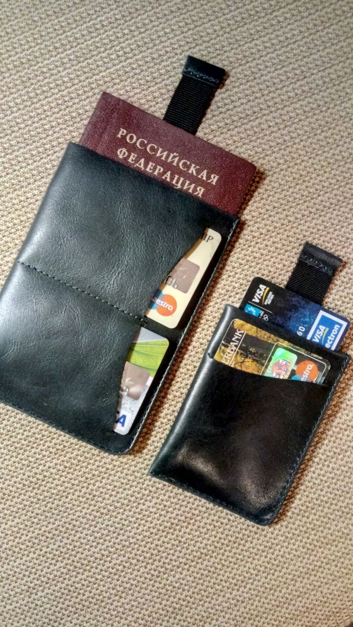Комплект "Вояж"- карман для паспорта и картхолдер, Визитницы, Санкт-Петербург,  Фото №1