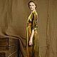 Dress silk satin summer bog print brown mustard. Dresses. Voielle. Online shopping on My Livemaster.  Фото №2