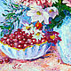 Still life painting with a bouquet of flowers 'Morning tea' on canvas. Pictures. Svetlana Samsonova. My Livemaster. Фото №6