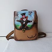 Сумки и аксессуары handmade. Livemaster - original item Women`s leather backpack with custom painting for Ekaterina.. Handmade.